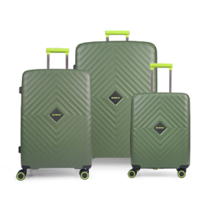 Cube Lime Colour Luggage Set by BG Berlin