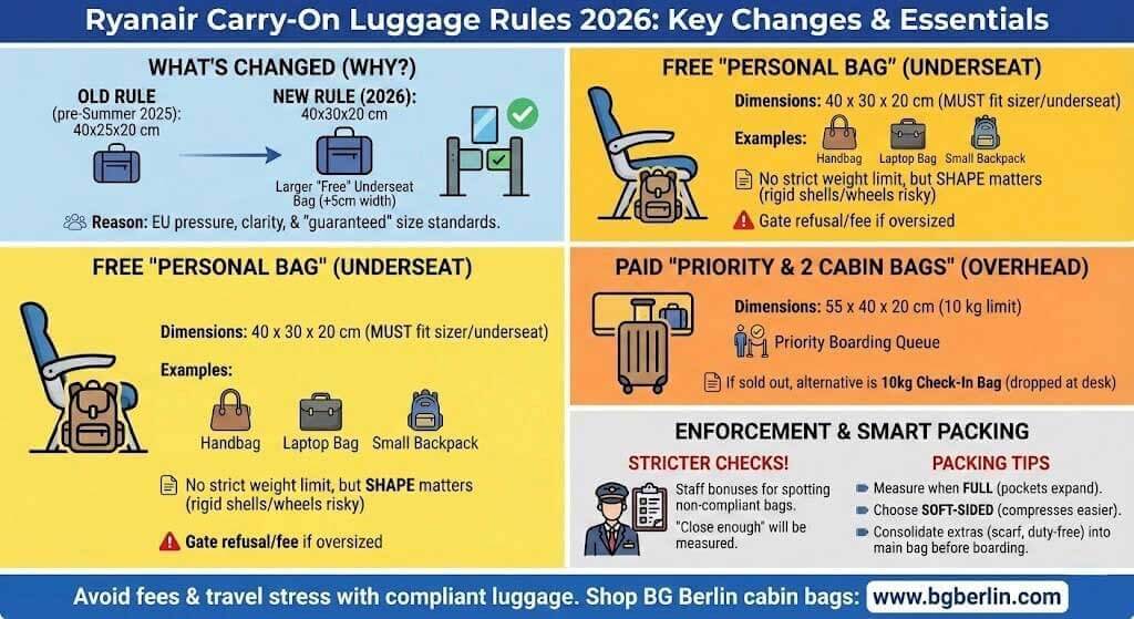 Ryanair Carry-on Luggage Rules 2026: Key Changes and Essentials