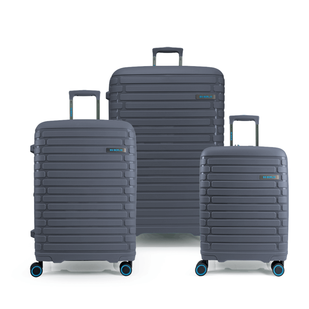 Lightweight BG Berlin SODA hardshell suitcases grey carry-on and check-in set