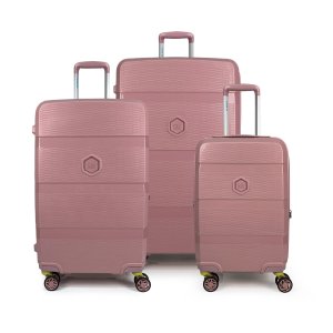 Zip² Dark Pink Three-Piece Luggage Set by BG Berlin