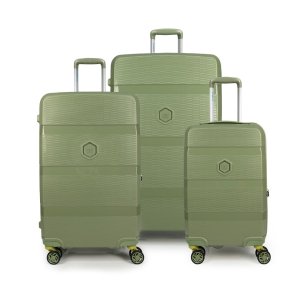 Zip² Khaki Three-Piece Luggage Set by BG Berlin